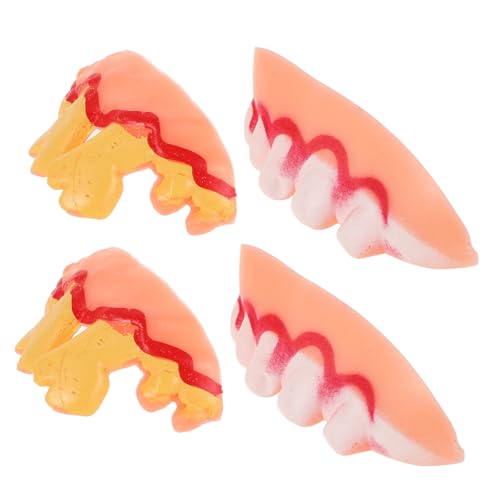 YARNOW 4 Stück Teiliges Lustige Fake Zähne für Halloween Party Cosplay Langlebige Realistische Prothesen für Erwachsene Einzigartiges Design für Kostüm und Maskenfest Vielseitig von YARNOW
