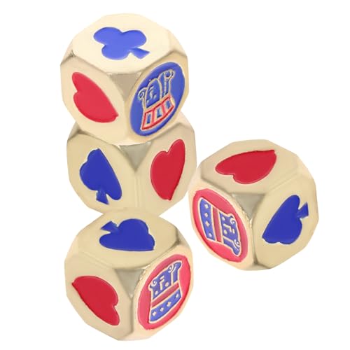 YARNOW 4 Stück Teiliges Metall Poker Lustige Spielwürfel für Partys Brettspiele und Barunterhaltung Leicht und Tragbar Tischdeko für Besondere Anlässe von YARNOW