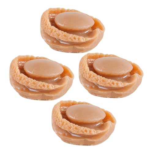YARNOW 4 Stück Teiliges Mini Abalone Lebensmittel Modell Realistische Puppenhaus Dekoration Leichte Miniatur Essensspielzeuge für Puppenküche Detailgetreue Mini Food Ornamente von YARNOW