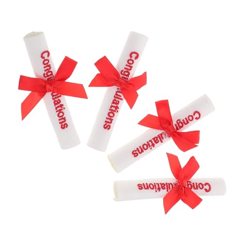 YARNOW 4stücke Abschluss-puppenrollen Mini-diplomrollen Aus Plüsch Für Partydekorationen Auszeichnungspergament Für Abschlussfeiern Accessoires Für Blumensträuße Und Lernräume von YARNOW