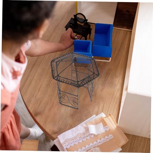 YARNOW 4 Stück Teiliges Miniatur Eisenpavillon mit Filigraner Gestaltung Langlebig und Platzsparend für Puppenhäuser Feengärten und Mikro-landschaften als Dekorative Miniaturmöbel von YARNOW