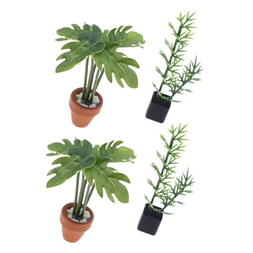 YARNOW 4 Stück Teiliges Miniatur Grünpflanzen Realistische Künstliche Bonsai Bambus und Monstera Lebensechte Miniatur Topfpflanzen für Puppenhaus DIY Mikro Landschaftsdeko Geeignet für YARNOW 4 Stück Teiliges Miniatur Grünpflanzen Realistische Künstliche Bonsai Bambus und Monstera Lebensechte Miniatur Topfpflanzen für Puppenhaus DIY Mikro Landschaftsdeko Geeignet für von YARNOW