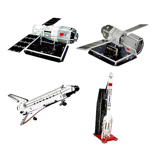 YARNOW 4 Stück Teiliges Raumschiff Puzzle aus Papier Handgefertigtes Satellitenmodell für Raumfähre Ii und Xi Langlebig und Sicher für Kreatives von YARNOW
