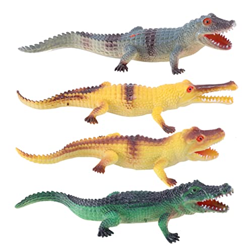 YARNOW 4 Stück Teiliges Realistische Alligator Spielzeuge für Pädagogisches Modell für Frühe Bildung für Kreatives Spiel und Kognitive Entwicklung Gelb Grün von YARNOW