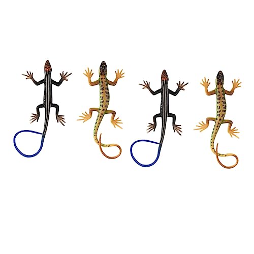 YARNOW 4 Stück Teiliges Realistische Eidechsen Kunststoff Simulation Lernspielzeug Tragbare Modellfiguren für Spaß und Partytricks von YARNOW
