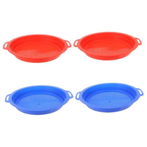 YARNOW 4 Stück Teiliges Sand Sieb für Robustes Kunststoff Strainer zum Sand und Muschelsieben Vielseitig für Strand Garten Reise und Outdoor Aktivitäten Buntes Sandspielzeug für Familie von YARNOW
