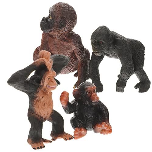 YARNOW 4 Stück Schimpansen Tiermodell Realistische Simulation von Wildtieren Lernspielzeug für Kreativität und Fotorequisiten von YARNOW