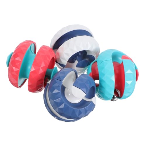YARNOW 4 Stück Teiliges Tragbares Fidget Ball Puzzle mit Rotierendem Perlen-Track Handliches Sinnesspielzeug zur Stressreduktion Fördert Kognitive Fähigkeiten für Erwachsene Büro und von YARNOW