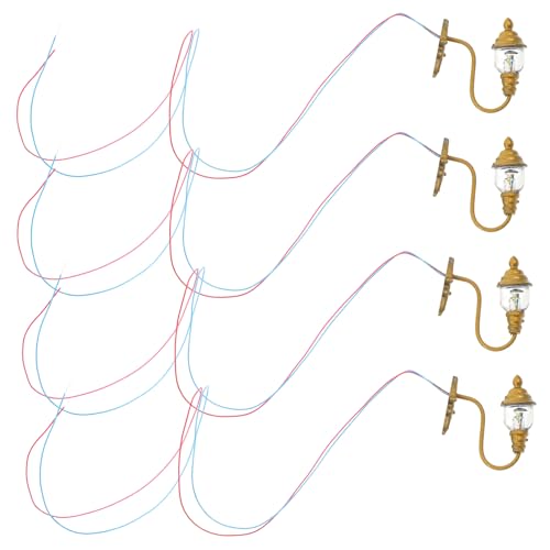 YARNOW 4 Stück Wandlampe Puppenhaus-Wandleuchten LED- Puppenhauslichter Miniaturlampe Sandtisch dekorative Lampe leichte Verzierung Lampenmodell Abs Golden YARNOW 4 Stück Wandlampe Puppenhaus-Wandleuchten LED- Puppenhauslichter Miniaturlampe Sandtisch dekorative Lampe leichte Verzierung Lampenmodell Abs Golden von YARNOW