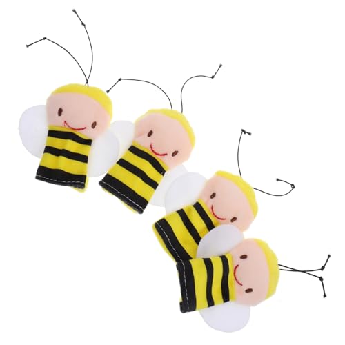 YARNOW 4 Stück Weiche Plüsch-Bienen-fingerpuppen, Tier-fingerpuppen Für Kinder, Weiche Plüschpuppen Für Die Früherziehung, Beruhigende Kinder, Tier-fingerpuppen von YARNOW