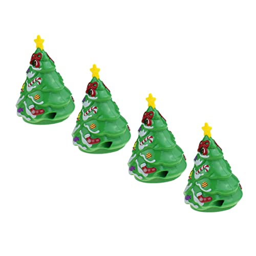YARNOW 4 Stück Weihnachts Aufziehfigur Wind Up Spielwaren Kunststoff Lustiger Weihnachtsbaum Lernspielzeug ohne Batterie Sicher und Energiesparend von YARNOW