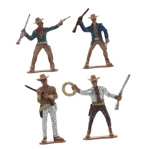 YARNOW 4 Stück Cowboy Modell für Sammler Handgefertigte Cowboy Figur für Western Party Miniatur Figur für Zuhause und Tischgestaltung für Geburtstagsfeiern und Themenpartys von YARNOW