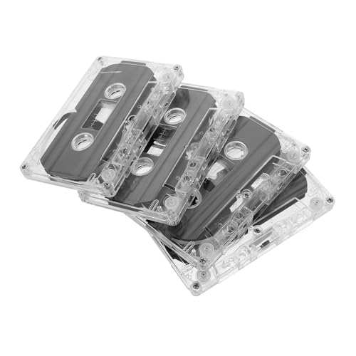 YARNOW 4 Stück leeres Band Aufnahme Kassettenrecorder Leere Kassetten zum Aufnehmen rauscharmes Band Kassettenmusik Sprachkassette Leere Bänder Kassetten mit Musik Plastik Transparent von YARNOW