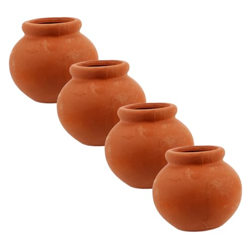 YARNOW 4 Stücke Mini-Blumentopf aus Keramik DIY-Miniatur-Puppenhaus-Bausätze Mini Tontöpfe zum Basteln Puppenhausmöbel Puppenhaus-Miniaturen kleine Mini-Tontöpfe Orange von YARNOW