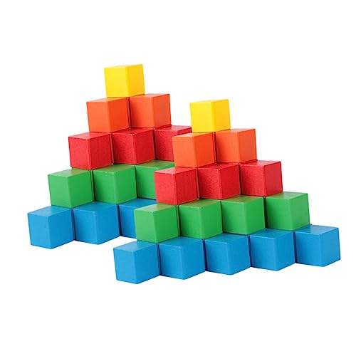 YARNOW 40 Stück Kreatives Holzspielzeug Teiliges für Bausteine Motorik und Farbverständnis Sicheres Langlebiges Konstruktionsspielzeug aus Naturholz von YARNOW