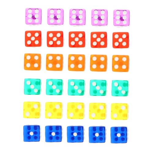 YARNOW 40 Stück Transparente Acrylwürfel Sechsseitige Dice für Brettspiele Partyspiel Zubehör für Erwachsene Kompakt und Tragbar Spielspaß für Jede Gelegenheit von YARNOW