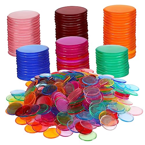 YARNOW 400 Stück Bingo Chips Transparente Zähler für Bingo Spiele Zählspiele und Lernaktivitäten Wiederverwendbar Erhältlich von YARNOW