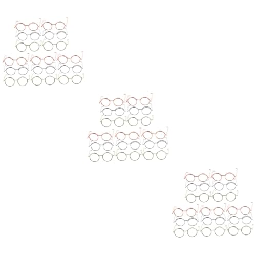 YARNOW 45 Stück Teiliges Puppenbrillen Set aus Metall Draht Leichte Brillenrahmen Roségold Silber und Gold Zubehör für Puppenkleidung und Verkleidung für Kindergeburtstag und Feiertage von YARNOW