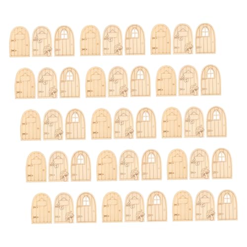 YARNOW 45 Stück Unlackierte Holz-feentüren mit Designs für Kreative DIY-deko Langlebige Miniatur-wichteltüren mit Glatten Kanten für Garten und Wohnraumgestaltung von YARNOW