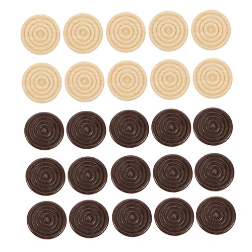 YARNOW 48 Stück Überprüfte Schachzubehör Dame-Männer Backgammon-Spielzubehör Brettspiel Dame runde Dame Mini Chess Figures Backgammon Figuren Schach klein Woods brettspiel Prüfer hölzern von YARNOW