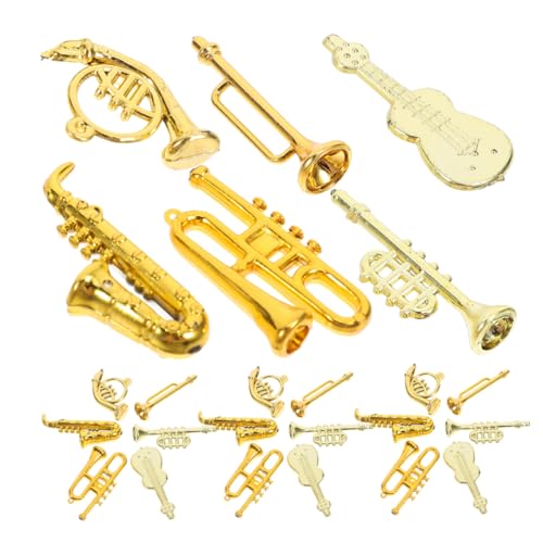 YARNOW 48Stücke Mini Musikinstrumente Weihnachtsornamente Hängende Deko für DIY Kranz für Musikliebhaber aus Robustem mit Luxuriösem Finish von YARNOW