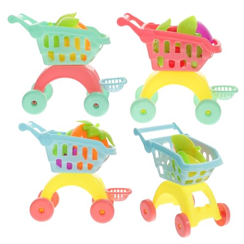 YARNOW 4Sätze Mini Einkaufswagen Für Realistischer Supermarkt Einkaufswagen Für Kreatives Rollenspiel Und Fantasievolles von YARNOW