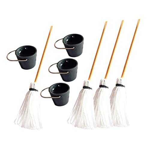 YARNOW 4Sätze Mop Eimer Teiliges Mini Reinigungswerkzeug Für Puppenhaus Und Miniaturen Lebensnahe Gestaltung Für Kreative Szenen Und Deko von YARNOW
