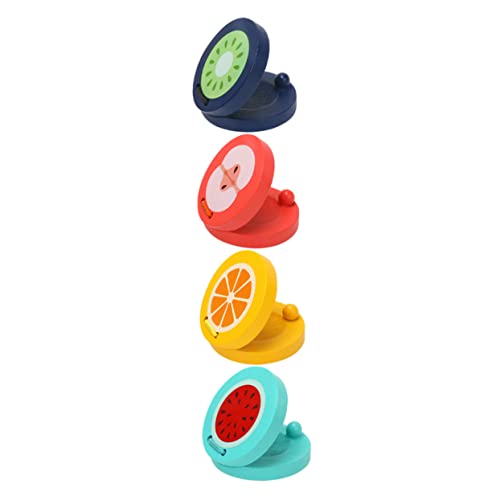 YARNOW 4Stücke Castanets mit Cartoon Fruchtmuster Musikinstrumente für Kleinkinder Rhythmus und Musikverständnis von YARNOW