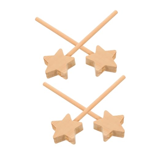 YARNOW 4Stücke DIY Graffiti Holzstab Unvollendeter Feenstab zum Bemalen Kreatives Bastelset mit Sternaufsatz für Rollenspiele und Festlichkeiten Fördert Kreativität und Fantasie von YARNOW