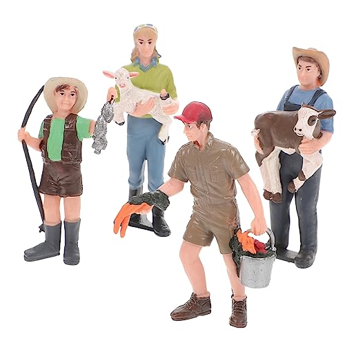 YARNOW 4Stücke Figuren Simulationsbauer Figuren für Rollenspiele Langlebige Tortendekoration und Kreative Spiele und für Besondere Anlässe von YARNOW