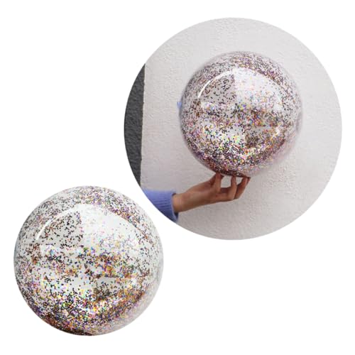 YARNOW 4Stücke Glitzer Pailletten Wasserbälle Runde Aufblasbare PVC Bälle Für Lustige Spielzeuge Für Strand Und Pool Pumpen Und Farblich Sortiert von YARNOW