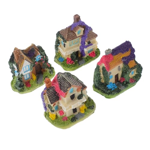 YARNOW 4Stücke Hausornamente Aus Europäische Landhausstil Figuren Für Kreative Dekoration Und Garten Mikro Szenen Für Sammler Und Bastelprojekte von YARNOW