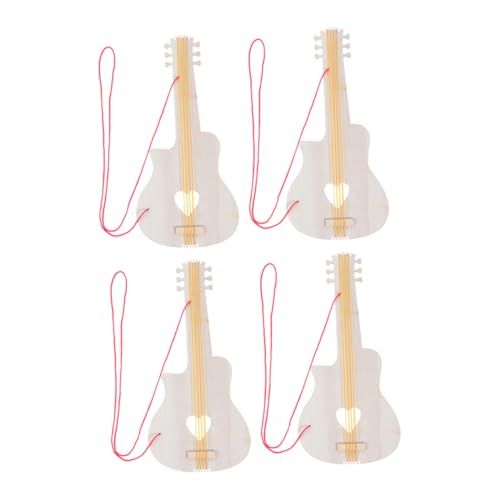 YARNOW 4Stücke Holz Gitarre für DIY Basteln Musikinstrument für Musikalische Früherziehung Kreative Aktivitäten für Jungen von YARNOW
