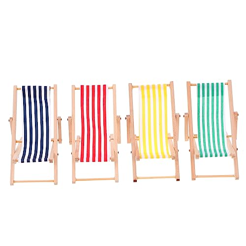 YARNOW 4Stücke Mini Strandstuhl Modelle Für Puppenhäuser Dekorative Liegestuhlverzierungen Für Mini Zubehör Und Gartenlandschaftsgestaltung von YARNOW