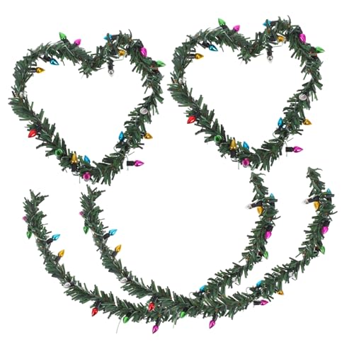 YARNOW 4Stücke Mini Weihnachtskranz Mit Lichtern Teiliges Puppenhaus Zubehör Für Miniaturgirlanden Und Festliche Dekorationen Für Weihnachten Und Andere Anlässe YARNOW 4Stücke Mini Weihnachtskranz Mit Lichtern Teiliges Puppenhaus Zubehör Für Miniaturgirlanden Und Festliche Dekorationen Für Weihnachten Und Andere Anlässe von YARNOW