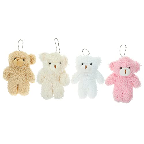 YARNOW 4Stücke Plüschbär Schlüsselanhänger Teiliges Mini Tieranhänger Für Taschen Rucksäcke Niedliche Deko Für Hochzeiten Partys Perfektes von YARNOW