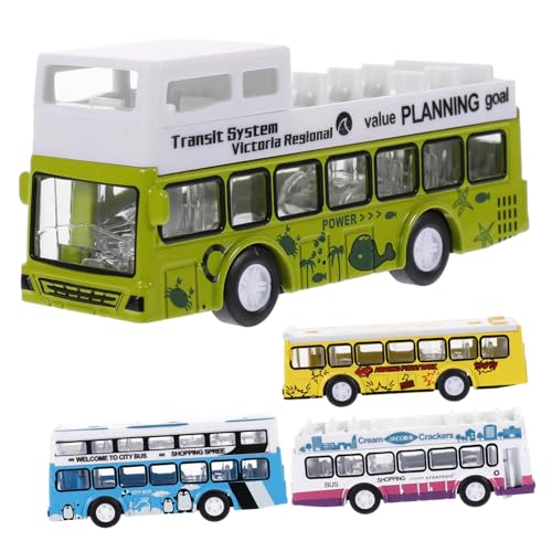 YARNOW 4Stücke Pull Back Auto Aus Farbenfrohe Simulation Bus Spielzeuge Für Jungen von YARNOW