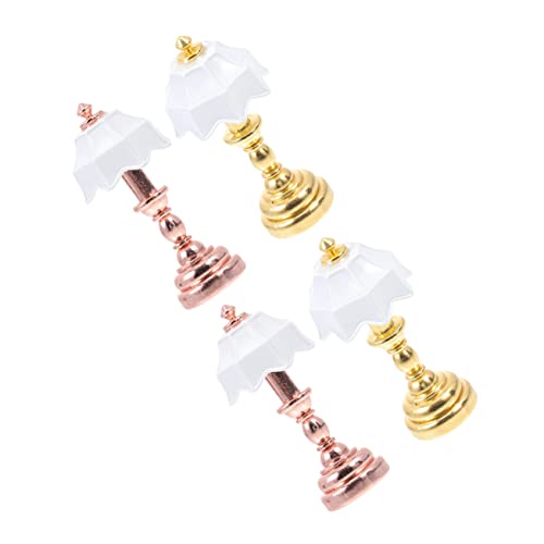 YARNOW 4Stücke Puppenhaus Tischlampe Dekorative Mini Lampe Für Wohnzimmer Und Schlafzimmer Mit Stilvollen Weißen Und Roségoldenen Säulen Für Ihre Miniaturwelt YARNOW 4Stücke Puppenhaus Tischlampe Dekorative Mini Lampe Für Wohnzimmer Und Schlafzimmer Mit Stilvollen Weißen Und Roségoldenen Säulen Für Ihre Miniaturwelt von YARNOW
