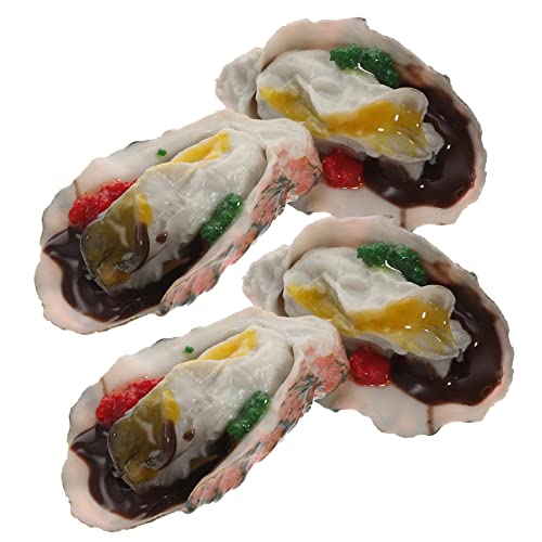 YARNOW 4Stücke Realistische Meeresfrüchte Modelle Nachgestellte Austern Und Muscheln Für Fotorequisiten Für Kreative Essensspiele Und Deko von YARNOW