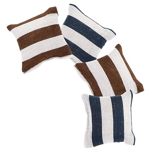 YARNOW 4Stücke Sofakissen Für Puppenhaus Teiliges Modell Und Textur Für Mini Dekoration Hochwertige Verarbeitung Lebendige von YARNOW
