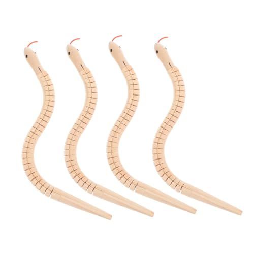 YARNOW 4Stücke Teiliges Flexibles Holzschlangenspielzeug Bemalbare Unlackierte Schlangen für Kreative DIY Projekte Kinderfreundliches Tiermodell YARNOW 4Stücke Teiliges Flexibles Holzschlangenspielzeug Bemalbare Unlackierte Schlangen für Kreative DIY Projekte Kinderfreundliches Tiermodell von YARNOW