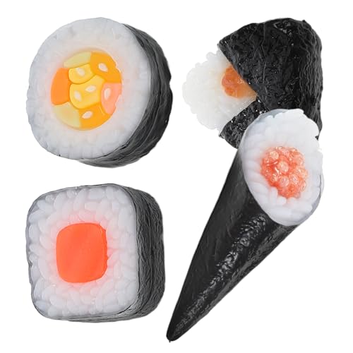 YARNOW 4Stücke Teiliges Japanisches Sushi Modell Realistische Simulation von Onigiri Nigiri und Maki für Dekoration Ausstellungen und Lehrzwecke Langlebig und Pflegeleicht von YARNOW
