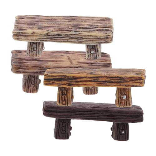 YARNOW 4pcs Harz Miniaturhocker Mini -Bank -Stuhl Stuhl Orament Retro Stil Kleiner Harzgartenhocker Winzig von YARNOW
