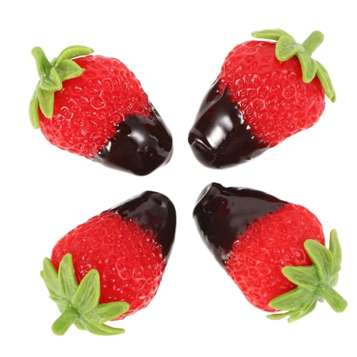 YARNOW 4pcs Kunstschokolade Getaucht Erdbeeren Realistische Künstliche Früchte Für Dekoration PVC Erdbeer Verzierungen Für Küchen- Und Partydekor Nied YARNOW 4pcs Kunstschokolade Getaucht Erdbeeren Realistische Künstliche Früchte Für Dekoration PVC Erdbeer Verzierungen Für Küchen- Und Partydekor Nied von YARNOW