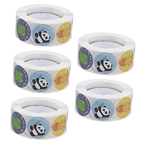 YARNOW 5 Rollen Motivationsaufkleber für Niedliche Tierdesigns Belohnungssticker für Schule und Partys Selbstklebende Etiketten für Scrapbooking und Bastelprojekte YARNOW 5 Rollen Motivationsaufkleber für Niedliche Tierdesigns Belohnungssticker für Schule und Partys Selbstklebende Etiketten für Scrapbooking und Bastelprojekte von YARNOW