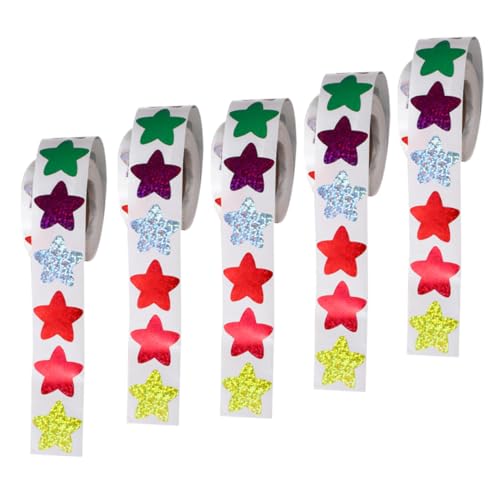 YARNOW 5 Rollen Selbstklebende Sternaufkleber Belohnungssticker für Ermutigungssticker für Lehrer Ästhetische Kleine Aufkleber für Bastelprojekte und YARNOW 5 Rollen Selbstklebende Sternaufkleber Belohnungssticker für Ermutigungssticker für Lehrer Ästhetische Kleine Aufkleber für Bastelprojekte und von YARNOW