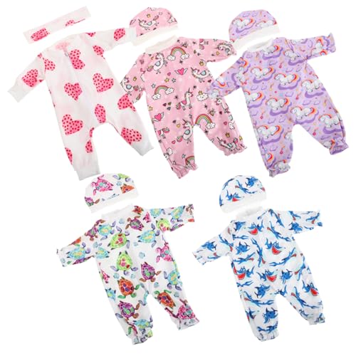 YARNOW 5 Sätze Puppenkleidung Kleidung für Neugeborene Zubehör für wiedergeborene Babypuppen Mini-Puppenhauszubehör Babypuppen -Outfits Puppenzubehör für Jungen wiedergeborene Puppe Stoff von YARNOW