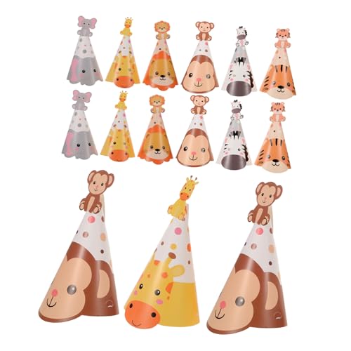 YARNOW 5 Sätze Waldtiere Partyhüte aus Papier Geburtstagskegel mit Dschungel Motiven Leichte Bequeme Kopfbedeckung für Kindergeburtstage Vielseitig für Zoo und Tierparty Themen YARNOW 5 Sätze Waldtiere Partyhüte aus Papier Geburtstagskegel mit Dschungel Motiven Leichte Bequeme Kopfbedeckung für Kindergeburtstage Vielseitig für Zoo und Tierparty Themen von YARNOW