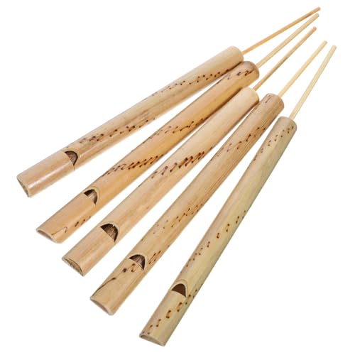 YARNOW 5 Stück Bambus Vogelpfeifen Miniaturmusikspielzeug mit Slide Funktion für Kreative und Erwachsene Fördert Fantasie und Koordination Sicher und Langlebig von YARNOW