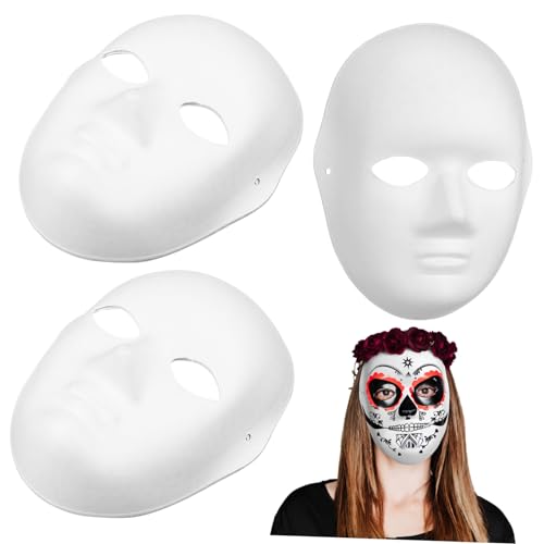 YARNOW 5 Stück Diy Weiße Pappmaché Masken Leere Frauen Gesichtsmasken aus Resin Papierpulp Glatte Oberfläche Langlebig Vielseitig für Halloween Maskenball Kostümparty YARNOW 5 Stück Diy Weiße Pappmaché Masken Leere Frauen Gesichtsmasken aus Resin Papierpulp Glatte Oberfläche Langlebig Vielseitig für Halloween Maskenball Kostümparty von YARNOW